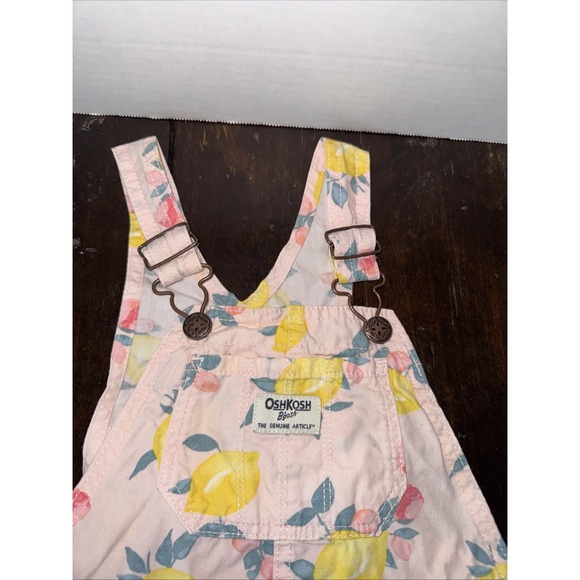 OshKosh Lemon Overalls Denim Shortalls Overalls Romper Toddler Girl 3T - Picture 3 of 10